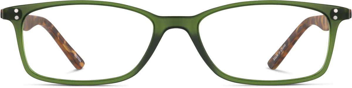 Front view of Rectangle Glasses 2027924 in Moss