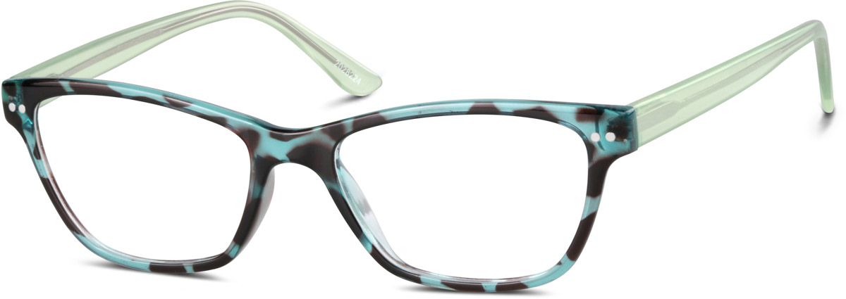 Green Tortoiseshell Rectangle Glasses #2028224 | Zenni Optical