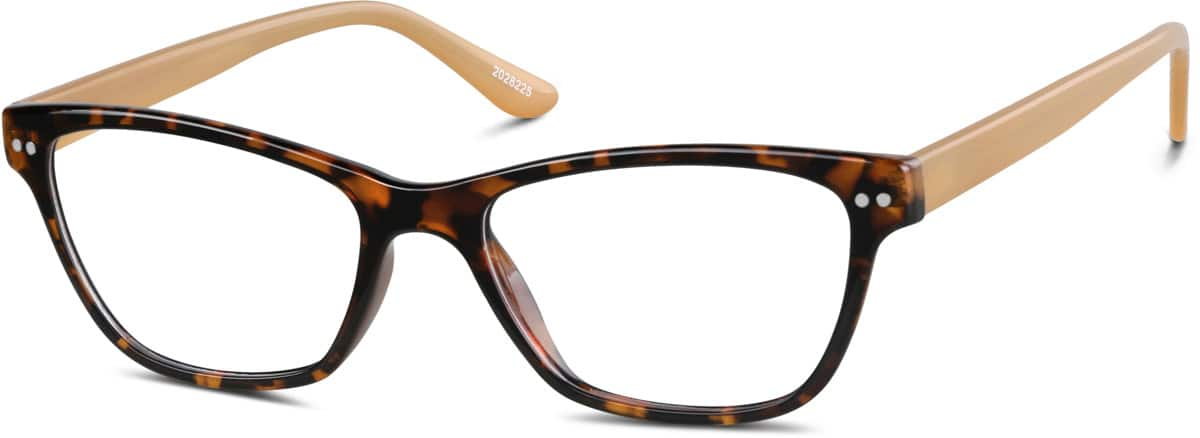 Angle view of Rectangle Glasses 2028225 in Tortoiseshell