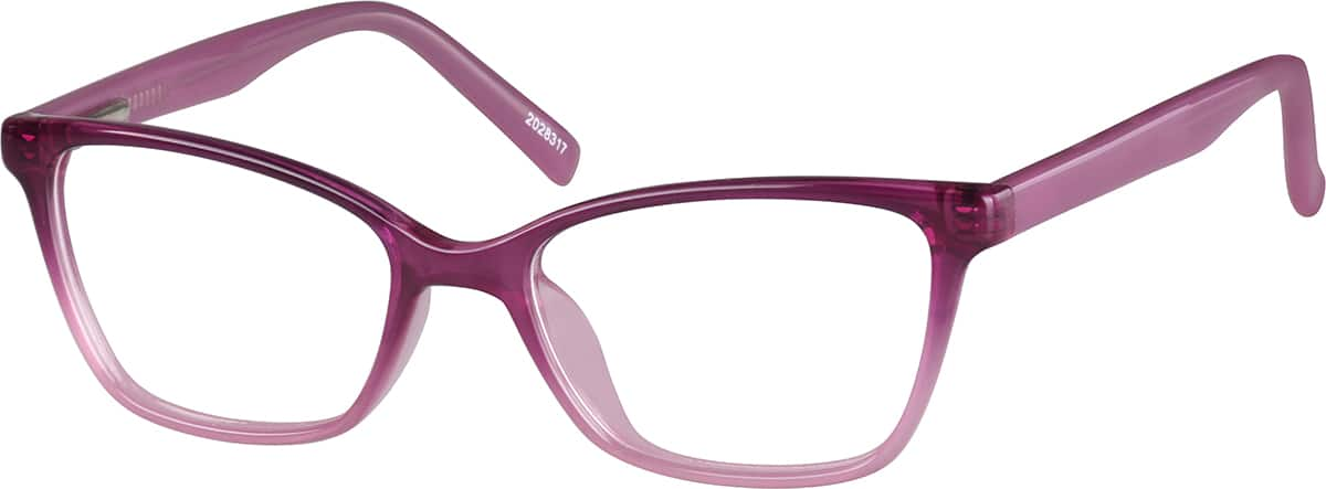 Angle view of Kids' Rectangle Glasses 2028317 in Amethyst