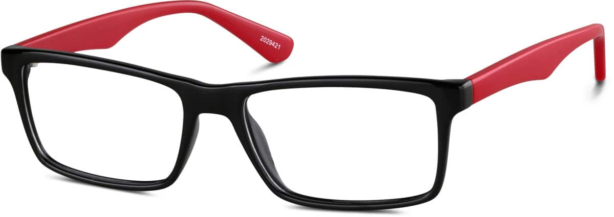 Angle view of Rectangle Glasses 2029421 in Black