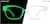 Front view of Glow-in-the-Dark Rectangle Glasses 2029850 in Green Glow thumbnail