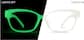 Front view of Glow-in-the-Dark Rectangle Glasses 2029850 in Green Glow thumbnail