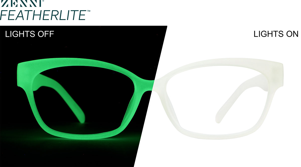 Green Glow Glow-in-the-Dark Rectangle Glasses