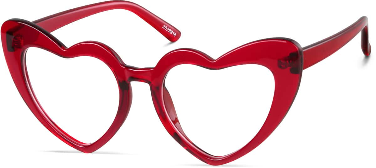 Angle view of Heart-Shaped Glasses 2029918 in Cherry