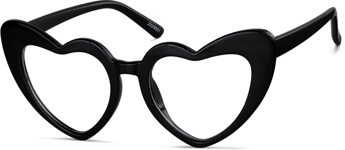 Angle view of Heart-Shaped Glasses 2029921 in Black