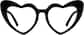 Front view of Heart-Shaped Glasses 2029921 in Black thumbnail