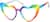 Angle view of Heart-Shaped Glasses 2029929 in Rainbow thumbnail