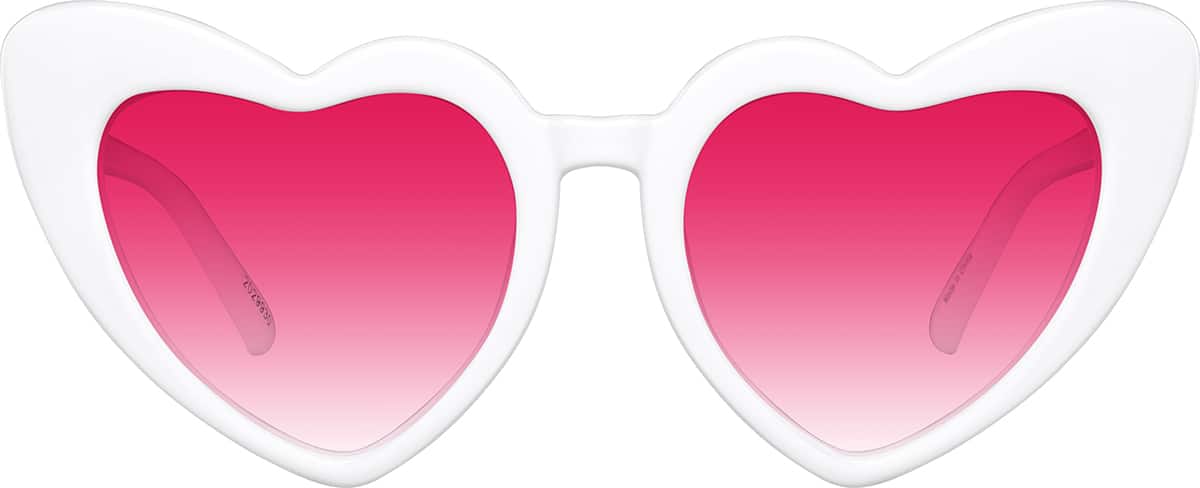 Zenni Women's Heart-Shaped RX Sunglasses Pink Metal Full Rim Frame, Extended Fit, Nose Pads, Blokz Blue Light Glasses, 159819