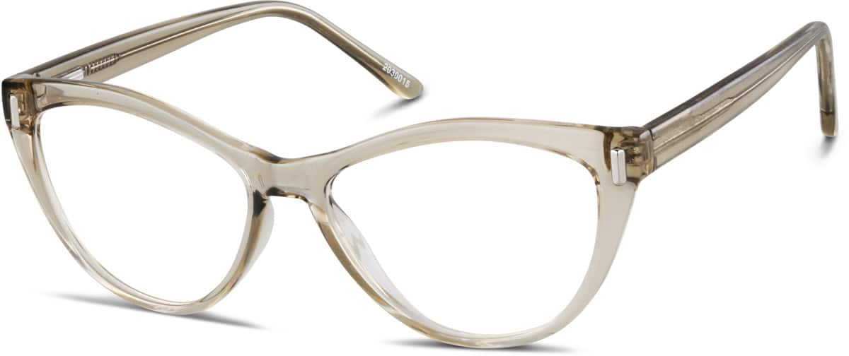 Angle view of Cat-Eye Glasses 2030015 in Fawn