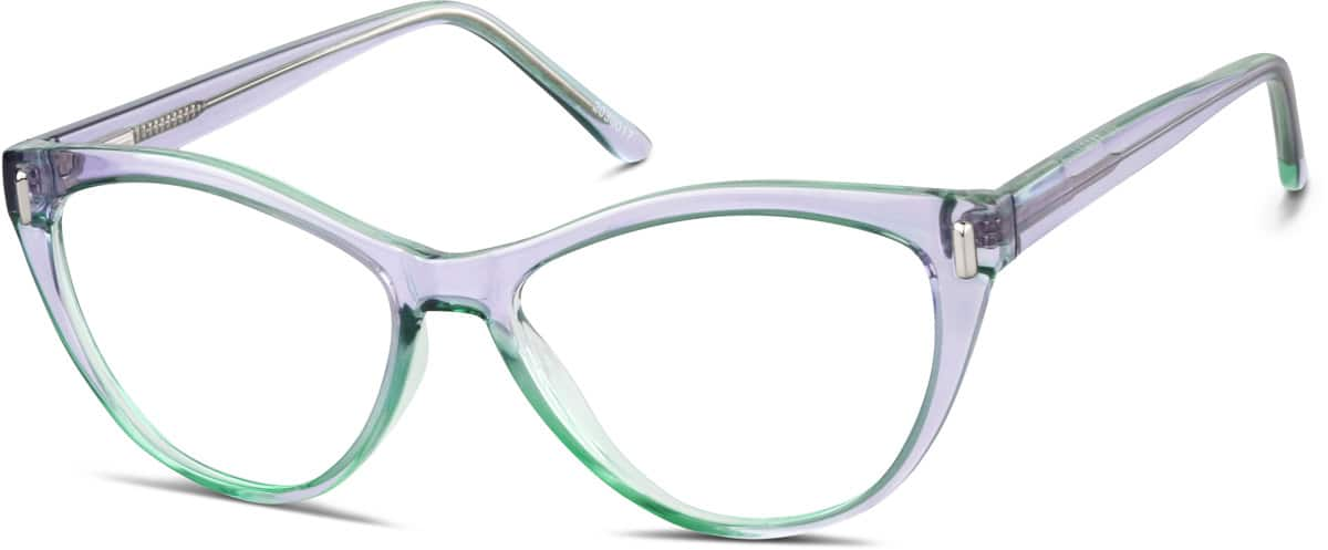 Angle view of Cat-Eye Glasses 2030017 in Lavender