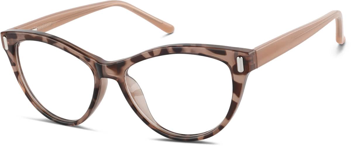 Angle view of Cat-Eye Glasses 2030019 in Blush