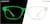 Front view of Glow-in-the-Dark Rectangle Glasses 2030150 in Green Glow thumbnail