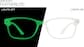 Front view of Glow-in-the-Dark Rectangle Glasses 2030150 in Green Glow thumbnail