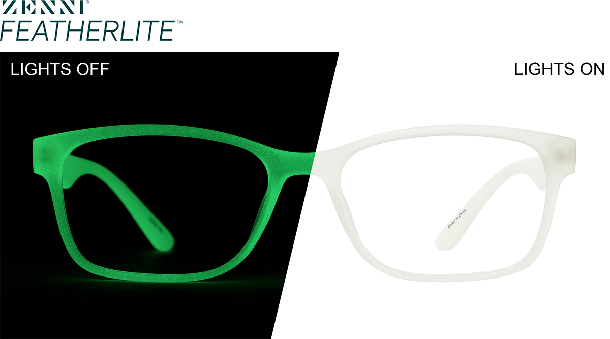 Green Glow Glow-in-the-Dark Rectangle Glasses
