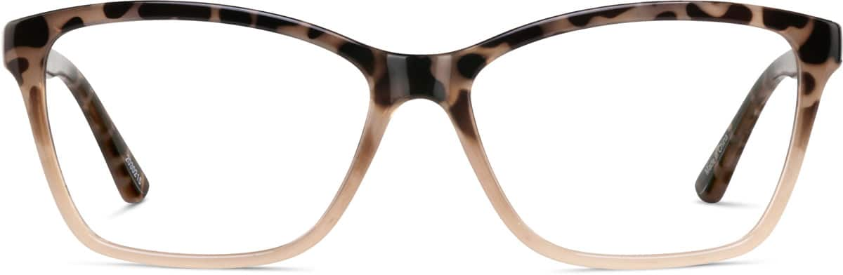 Front view of Rectangle Glasses 2030215 in Safari