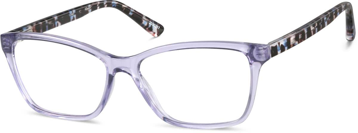 Angle view of Rectangle Glasses 2030217 in Iris