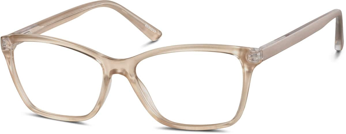 Angle view of Rectangle Glasses 2030233 in Champagne