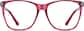 Front view of Square Glasses 2030318 in Red thumbnail