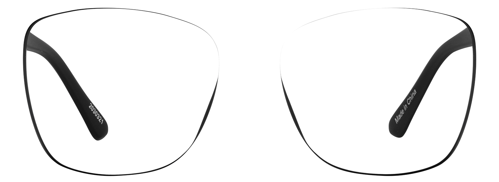 Front view of Square Glasses 2030321 in Black