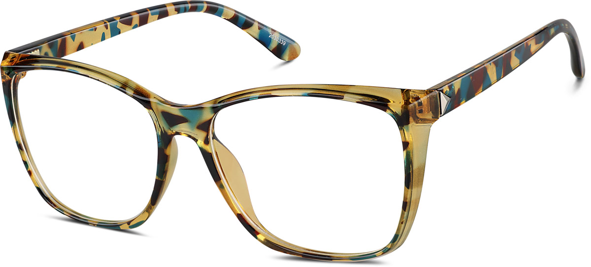 Zenni Womens Square Prescription Glasses Pattern Tortoiseshell TR Full Rim Frame