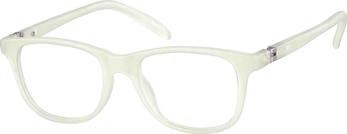 Angle view of Kids' Glow-in-the-Dark Square Glasses 2030412 in Green Glow