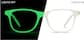 Front view of Kids' Glow-in-the-Dark Square Glasses 2030412 in Green Glow thumbnail