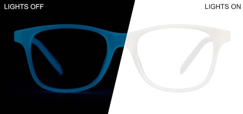 Blue Glow Kids' Glow-in-the-Dark Square Glasses