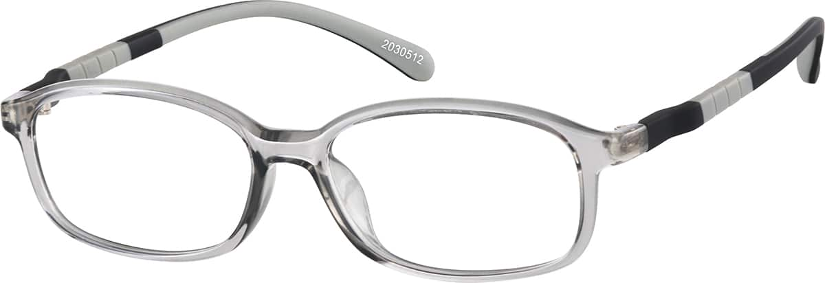 Angle view of Kids' Oval Glasses 2030512 in Fog