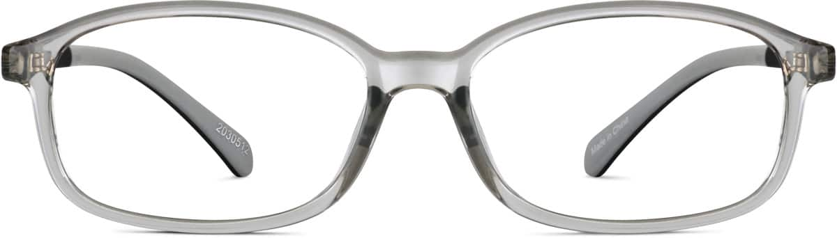 Front view of Kids' Oval Glasses 2030512 in Fog