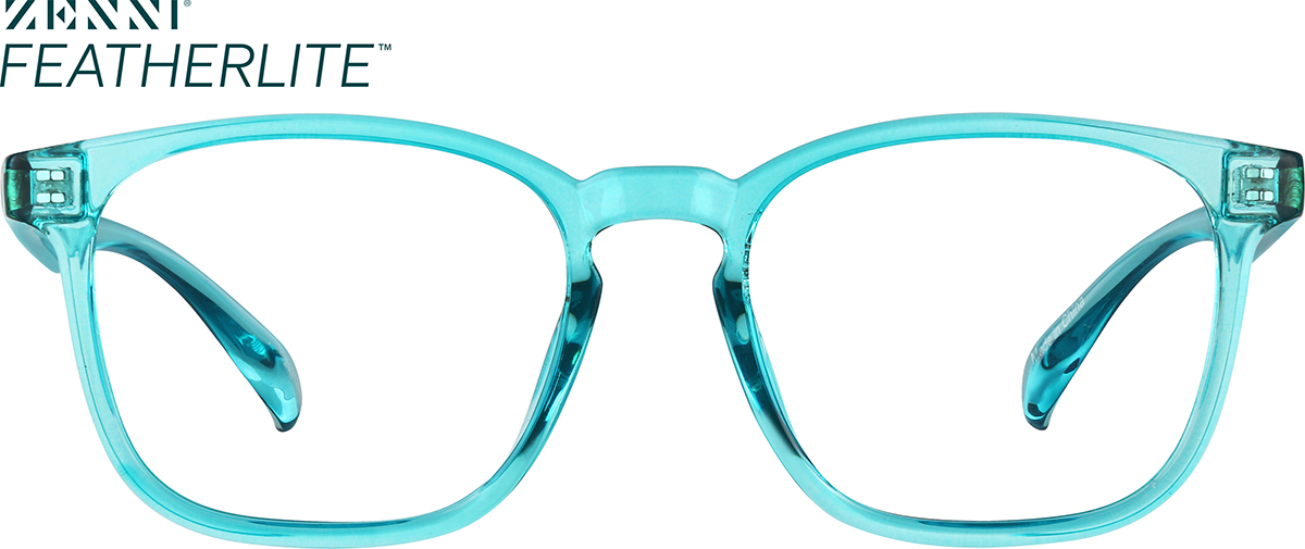 Aqua Square Glasses