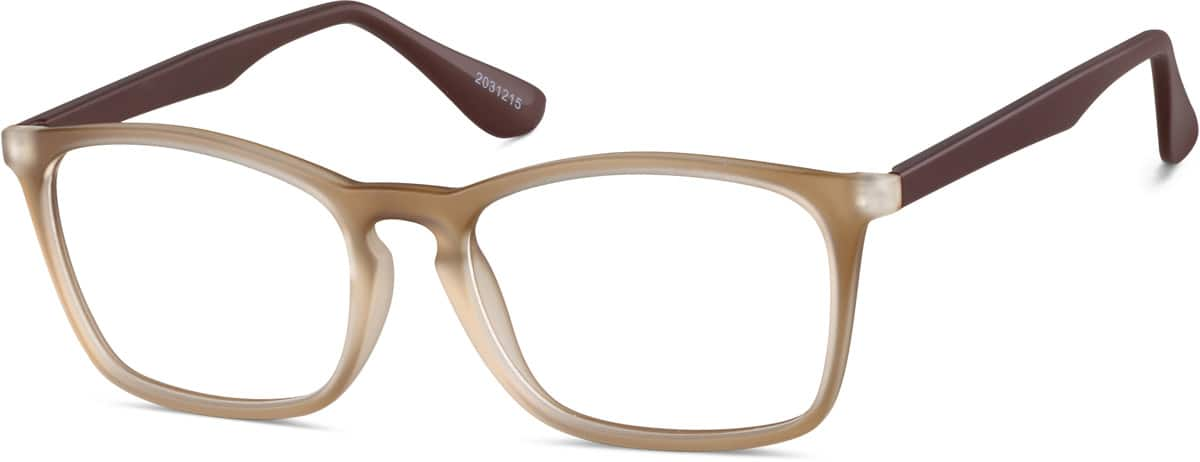 Angle view of Square Glasses 2031215 in Latte