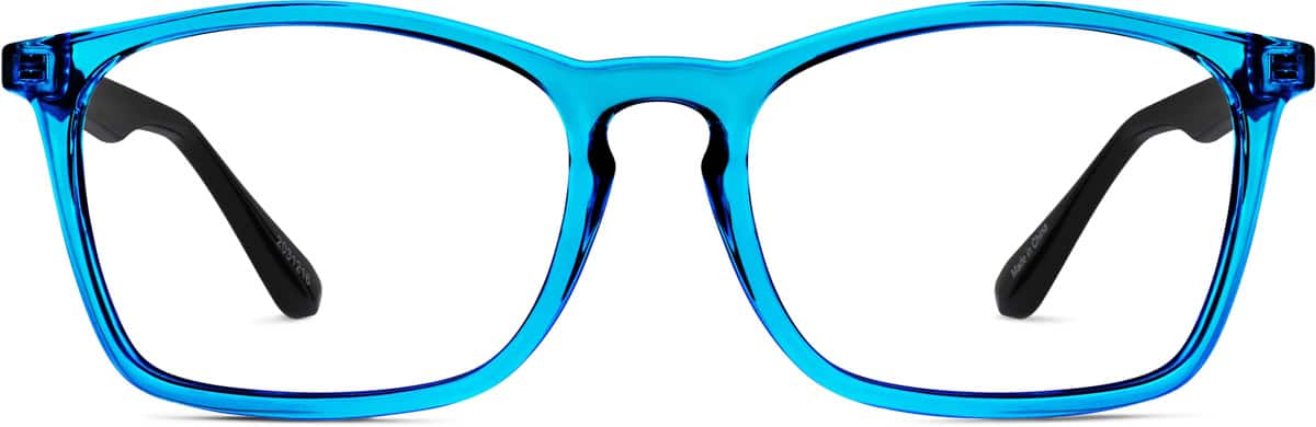 Front view of Square Glasses 2031216 in Blue