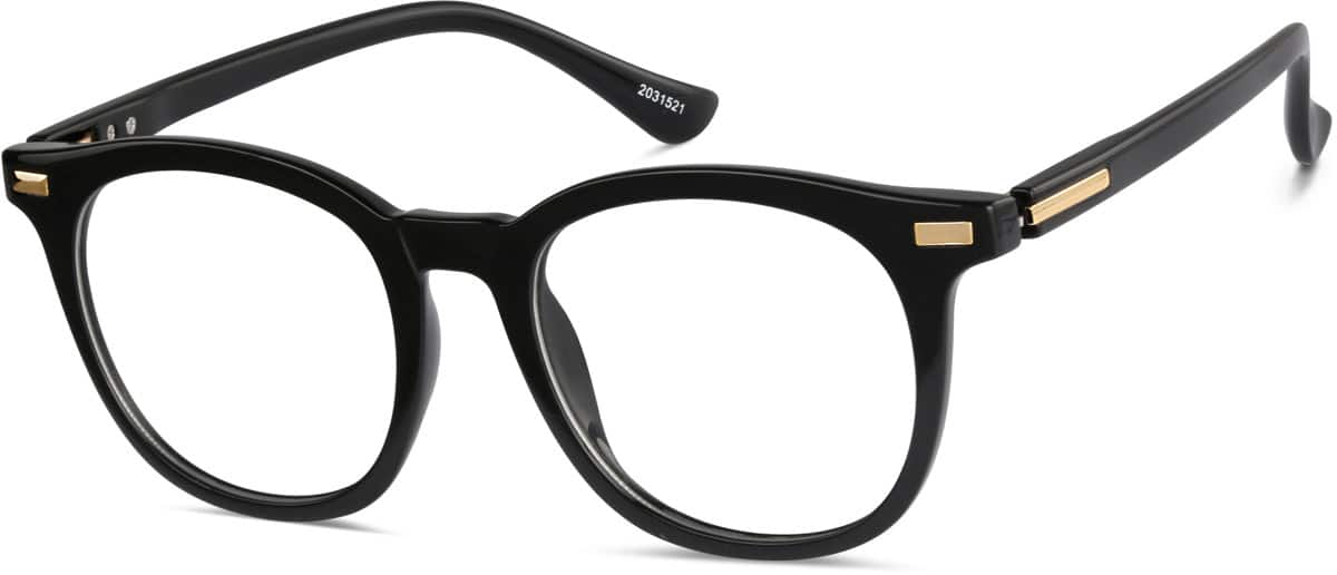 Angle view of Square Glasses 2031521 in Black