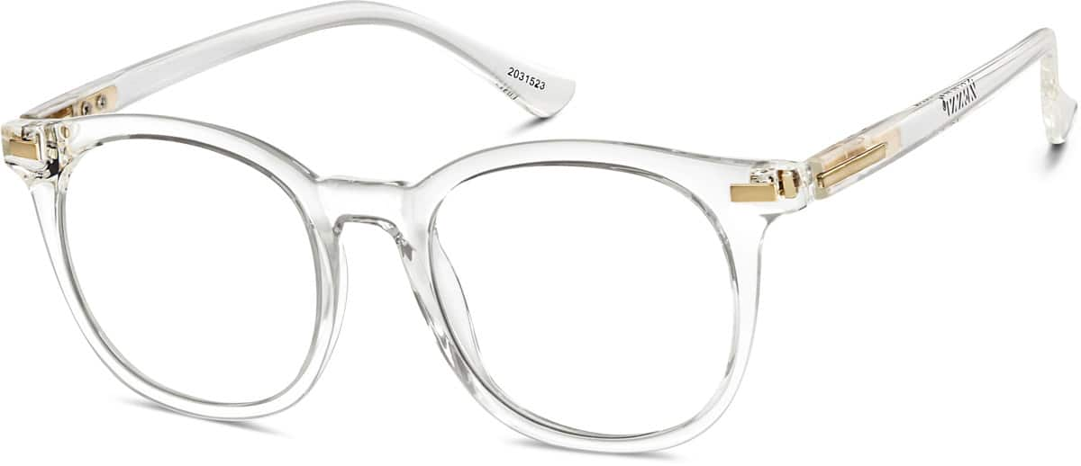 Angle view of Square Glasses 2031523 in Clear