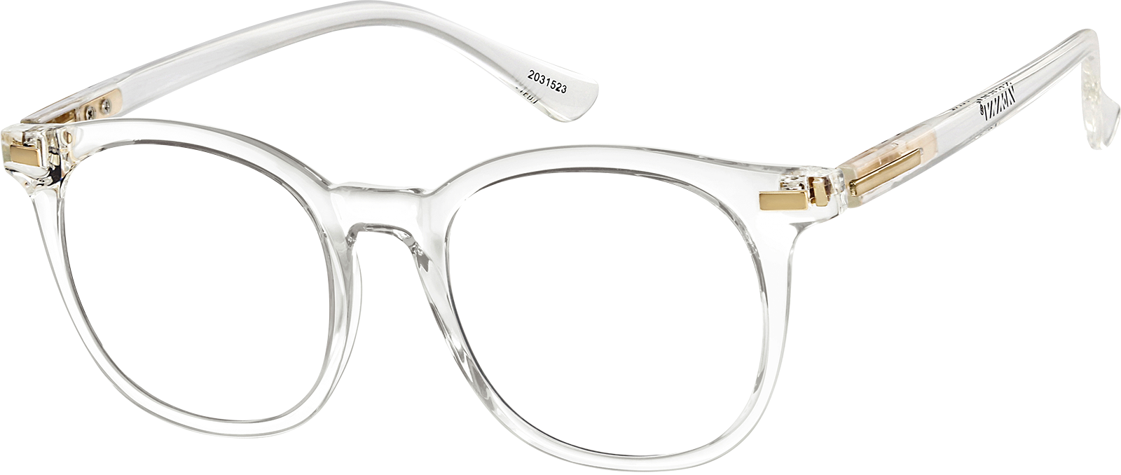 Angle view of Square Glasses 2031523 in Clear