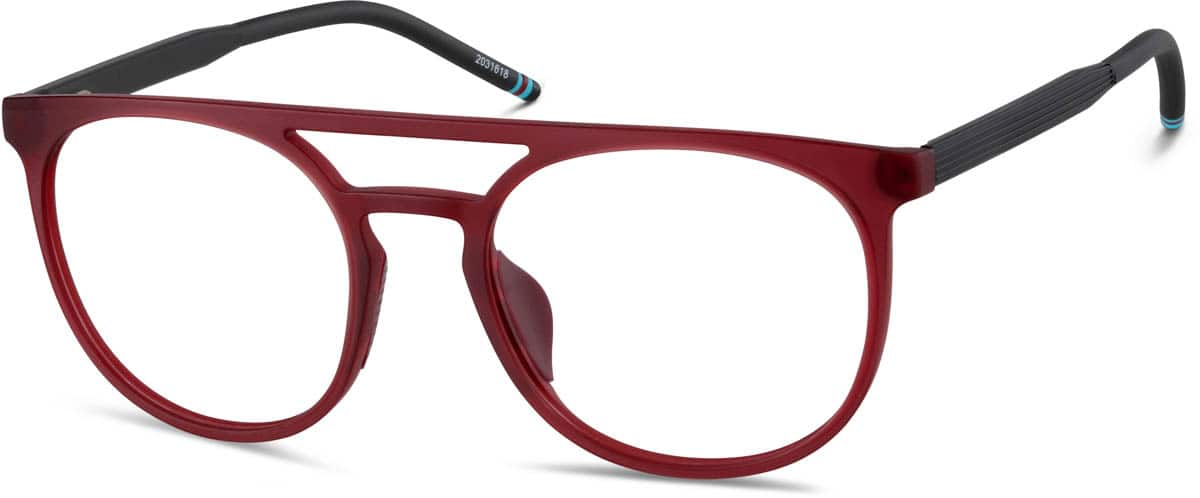 Angle view of Aviator Glasses 2031618 in Red