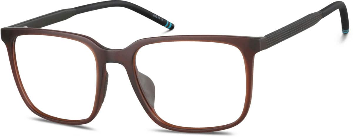 Angle view of Square Glasses 2031715 in Brown