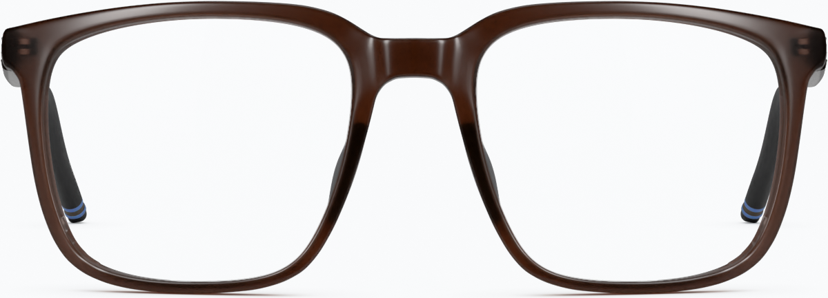 Front view of Square Glasses 2031715 in Brown thumbnail