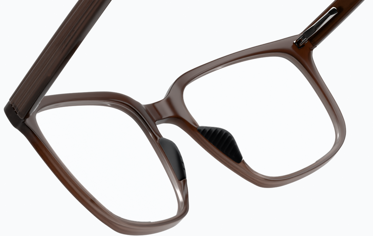 See-through view of Square Glasses 2031715 in Brown thumbnail