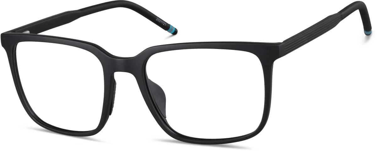 Angle view of Square Glasses 2031721 in Black