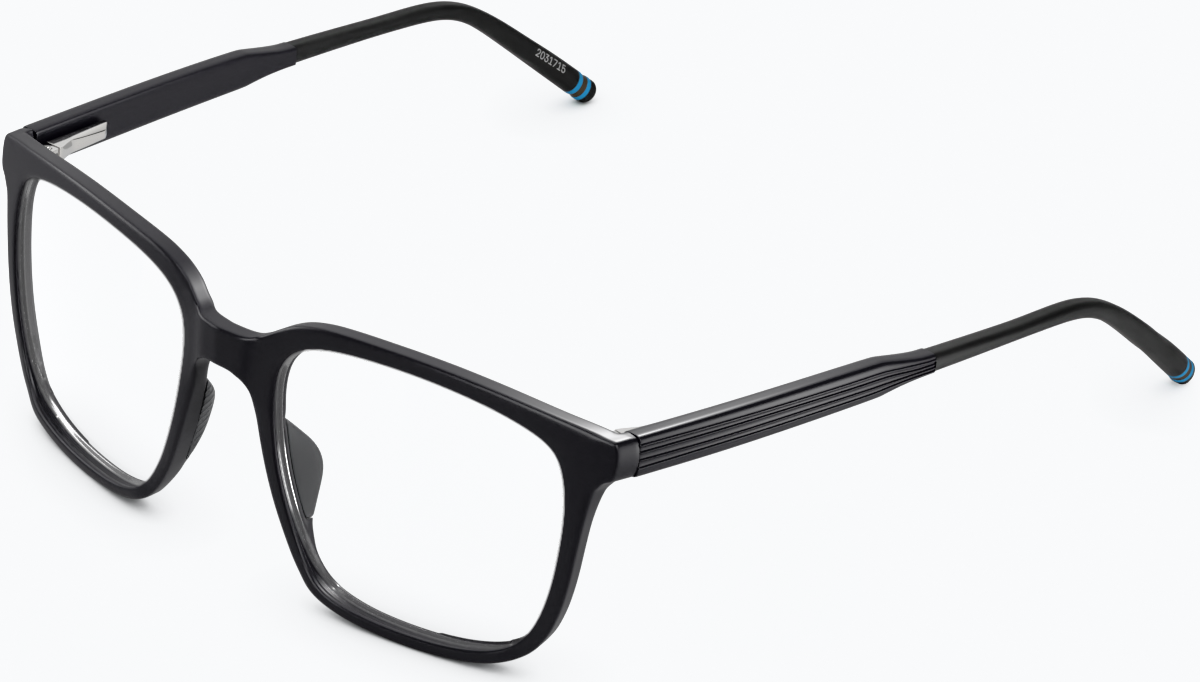 Angle view of Square Glasses 2031721 in Black thumbnail