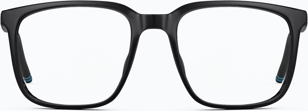 Front view of Square Glasses 2031721 in Black thumbnail
