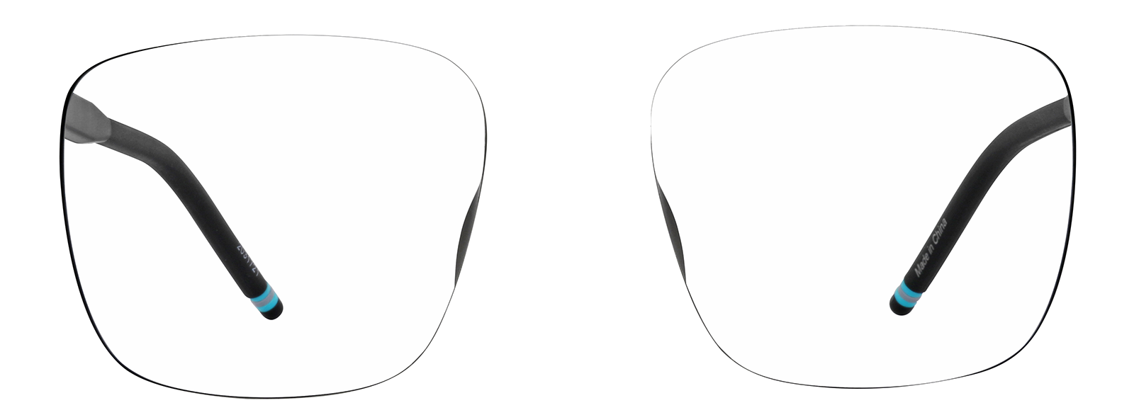 Front view of Square Glasses 2031721 in Black