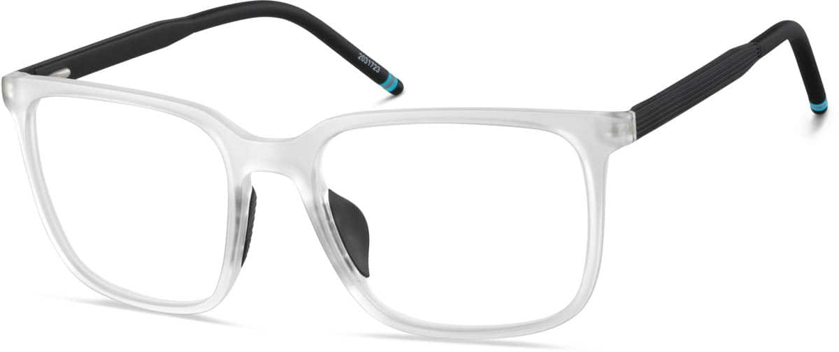 Angle view of Square Glasses 2031723 in Clear