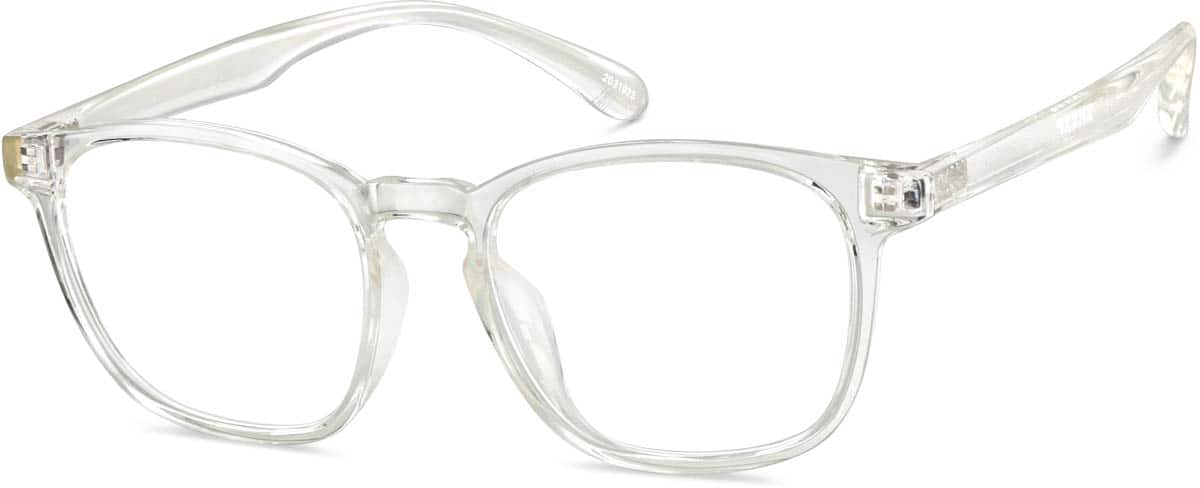 Angle view of Square Glasses 2031923 in Clear