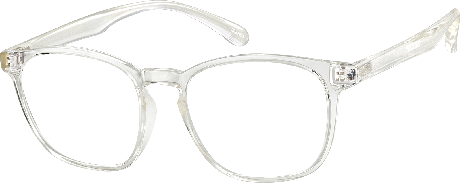 Angle view of Square Glasses 2031923 in Clear