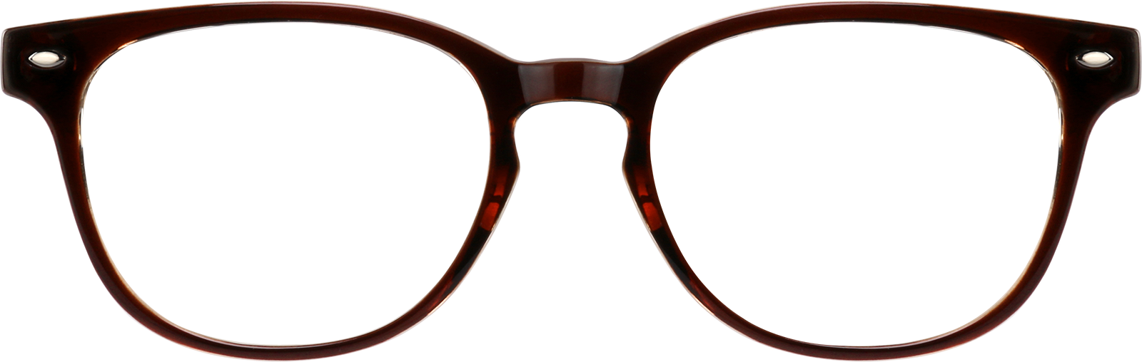 Front view of Oval Glasses 2032315 in Brown