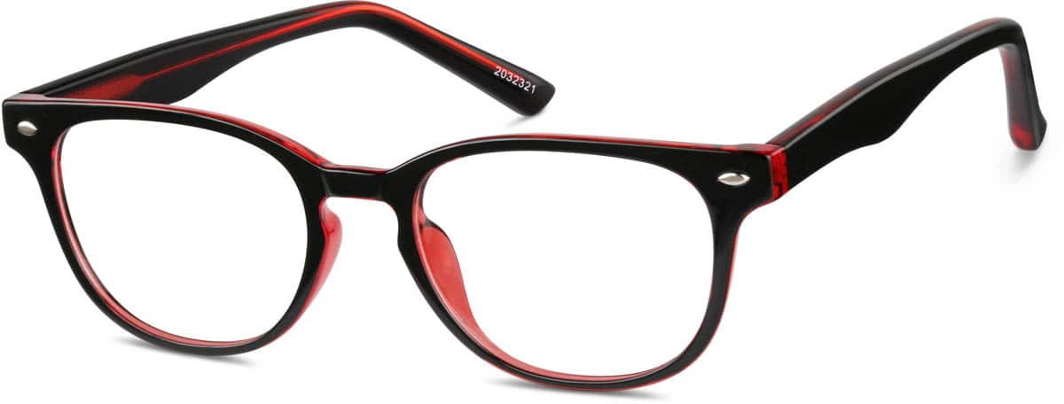 Angle view of Oval Glasses 2032321 in Black