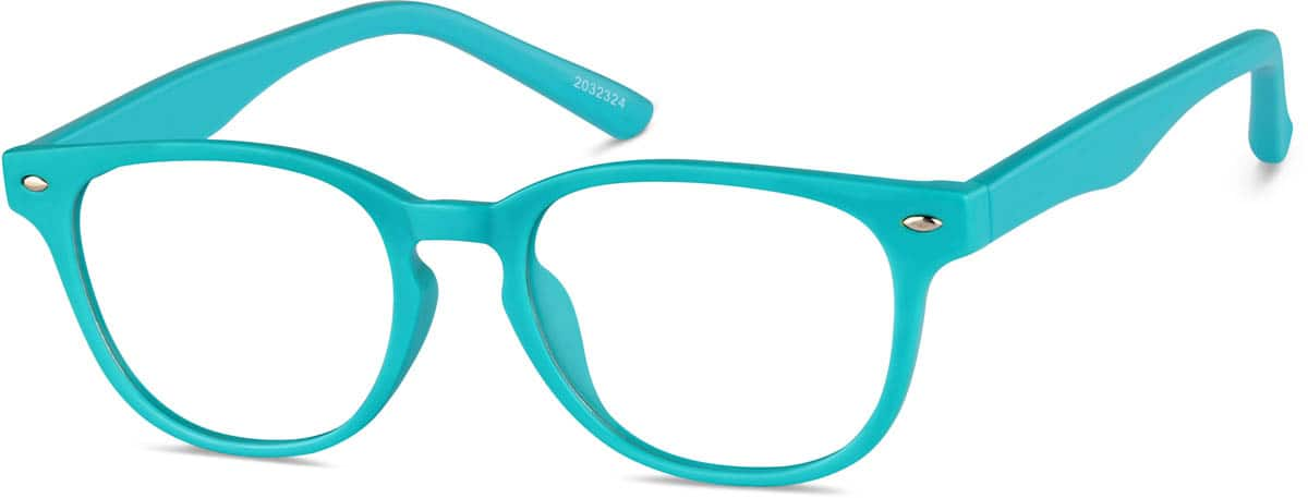 Angle view of Oval Glasses 2032324 in Aqua